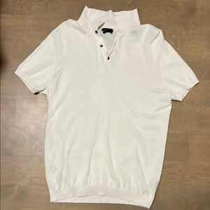 Massimo Dutti Mens White/Cream Polo